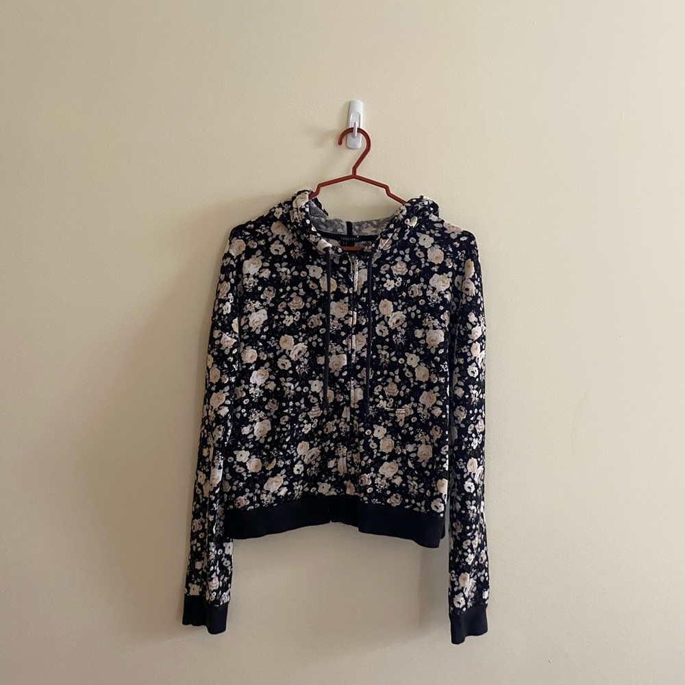 flora Terry Cloth Zip Hoodie